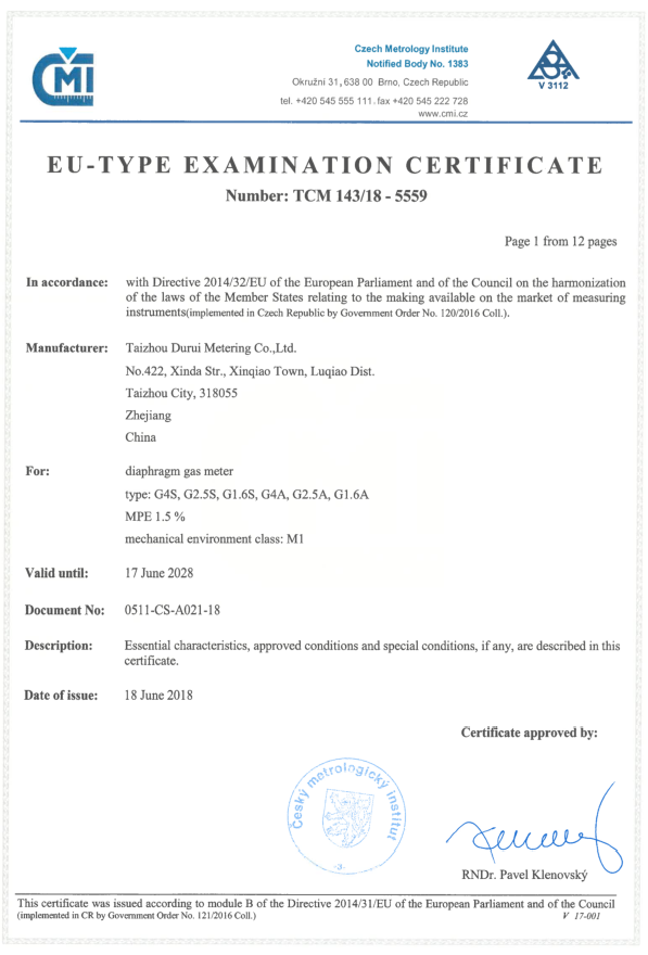 MID Module “B” certificate